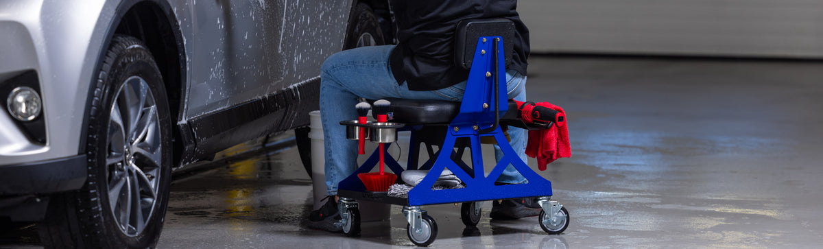 Car Detailing Stool on Wheels | Large 4