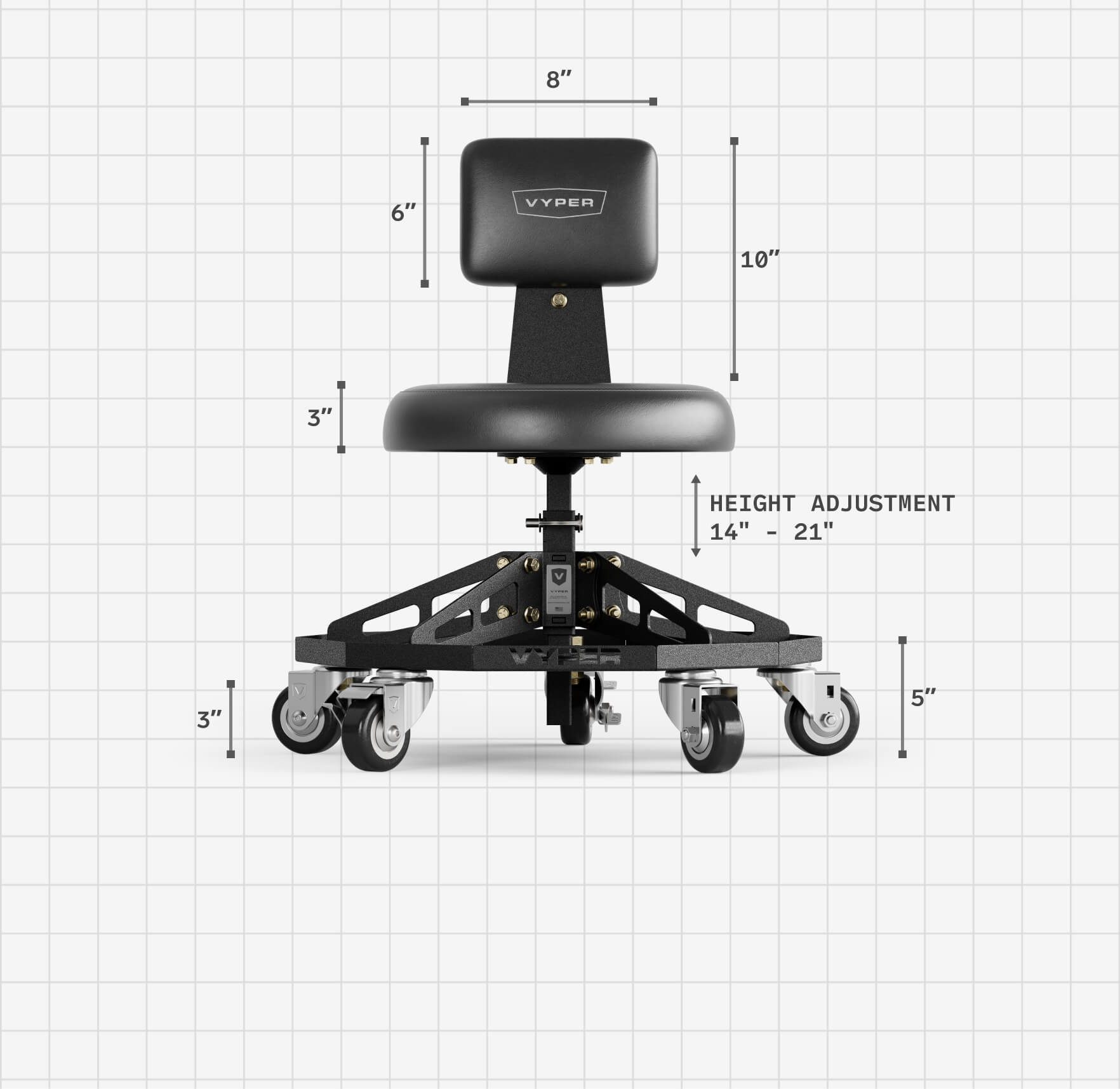 Robust Steel Sport | Affordable Vyper Shop Chair, 400 lb | Vyper